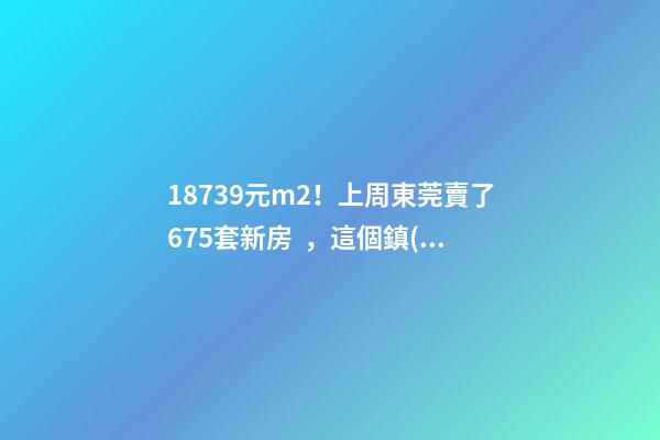 18739元/m2！上周東莞賣了675套新房，這個鎮(zhèn)房價突破3萬/m2！